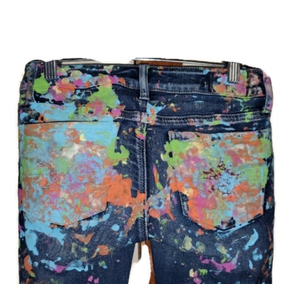 American Eagle Paint Splatter Jeggings 0 Short - Picture 4 of 6